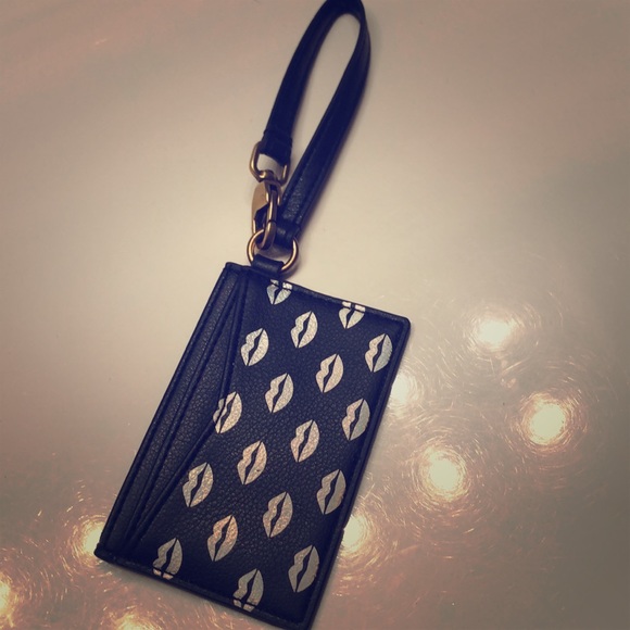 FOSSIL mini wallet navy blue with LIPS 👄 - Picture 2 of 5